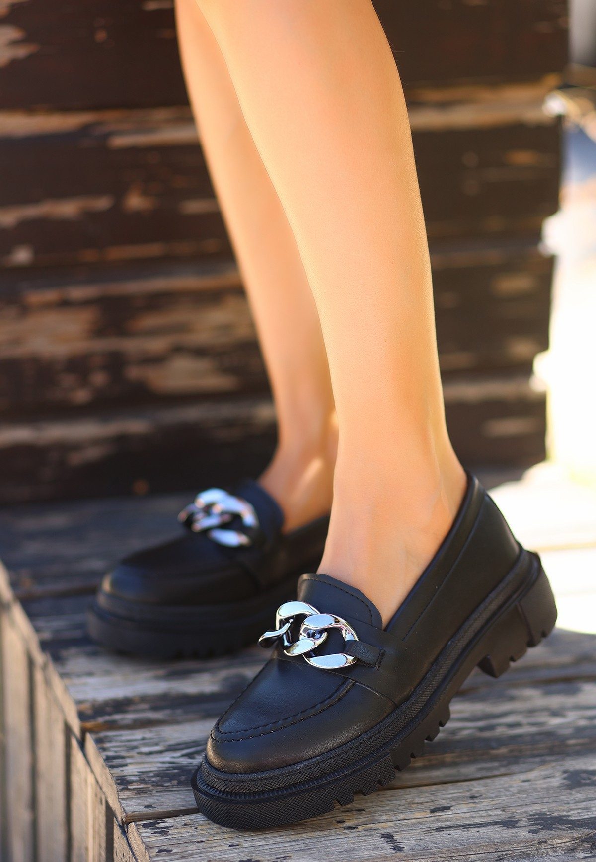 CLZ943 Siyah Cilt  Ayakkabı