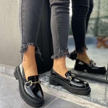 CLZ943 Siyah Rugan Oxford Ayakkabı