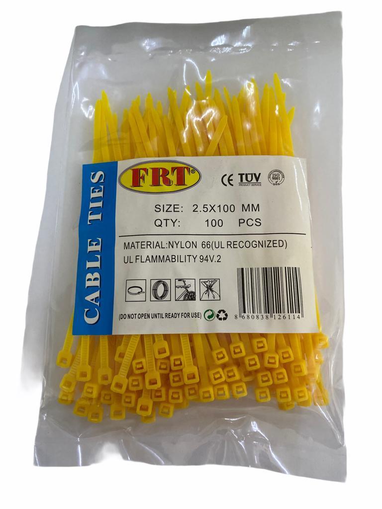 FRT Sarı 2,5x100 Kablo Bağı(CLZ)