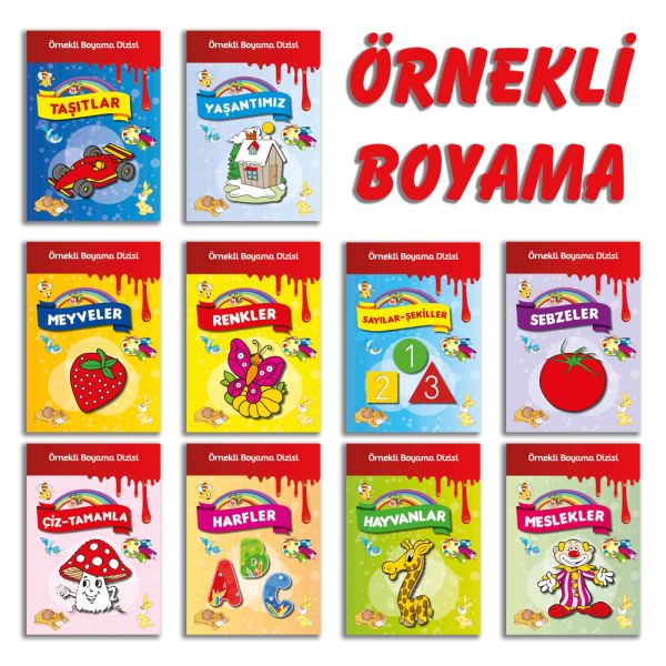 Örnekli Boyama Dizisi 10 Kitap Set Örnekli Boyama Dizisi 10 Kitap Set