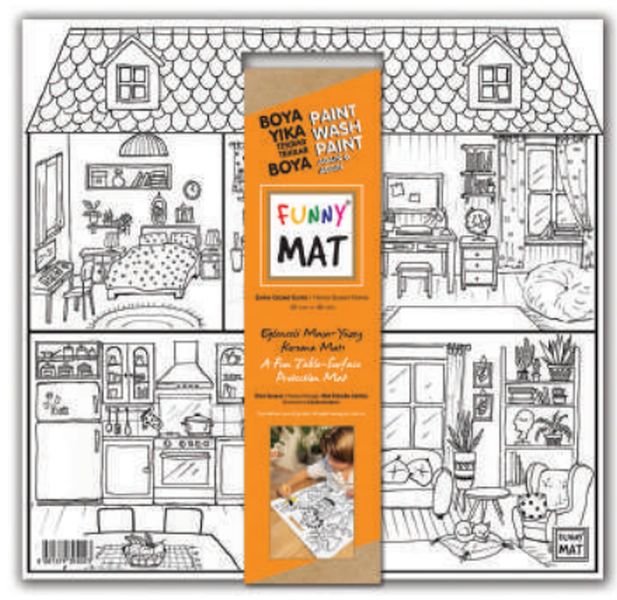 Funny Mat - Evim Güzel Evim 40x40cm Funny Mat - Evim Güzel Evim 40x40cm