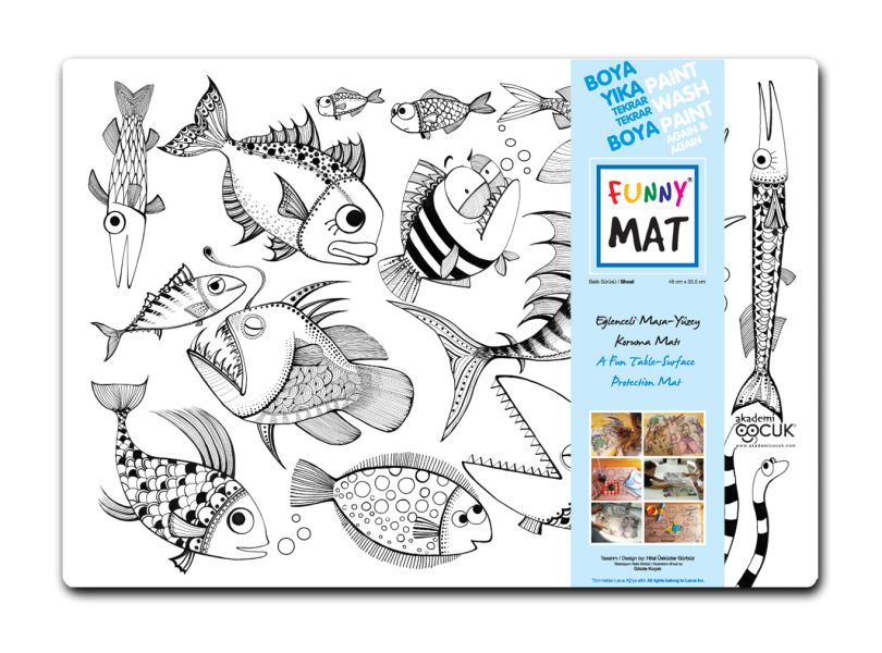 Funny Mat - Balık Sürüsü - 33,5x48cm Funny Mat - Balık Sürüsü - 33,5x48cm