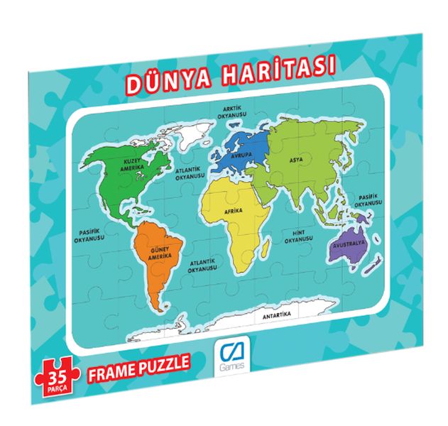 Dünya Haritası Frame Puzzle-35 Dünya Haritası Frame Puzzle-35