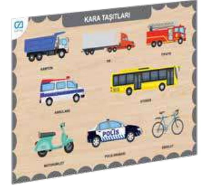 Ahşap Kara Taşıtları Eğitici Set Ahşap Kara Taşıtları Eğitici Set