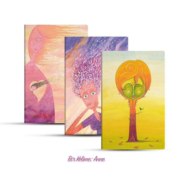 Üçlü Çizgili Defter Seti: Bir Kelime: Anne Üçlü Çizgili Defter Seti: Bir Kelime: Anne