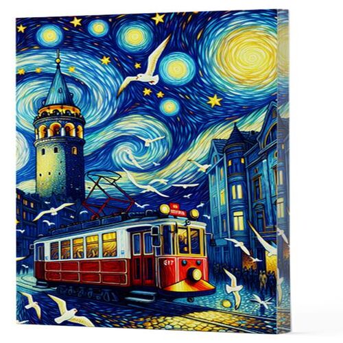 Van Gogh 1 - Galata Çizgili Yan Boyamalı Defter Van Gogh 1 - Galata Çizgili Yan Boyamalı Defter