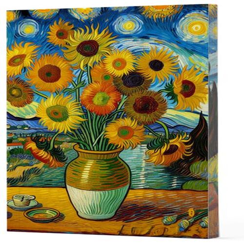 Van Gogh 10 - Ayçiçekleri Çizgili Yan Boyamalı Defter Van Gogh 10 - Ayçiçekleri Çizgili Yan Boyamalı Defter