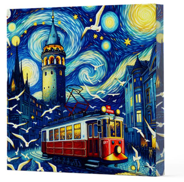 Van Gogh 1 Galata - Çizgisiz Yan Boyamalı Defter Van Gogh 1 Galata - Çizgisiz Yan Boyamalı Defter