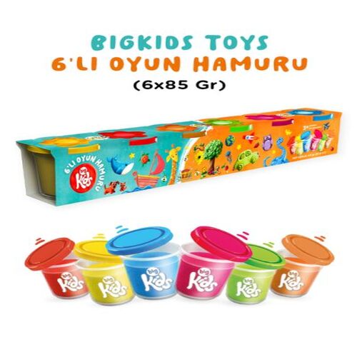Bigkids Toys / 6'Lı Oyun Hamuru (6X85 Gr) Bigkids Toys / 6'Lı Oyun Hamuru (6X85 Gr)