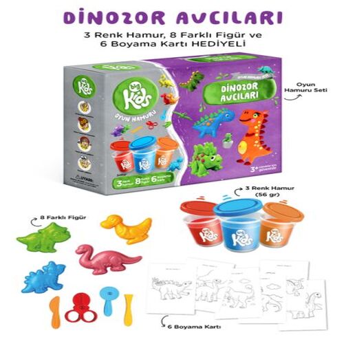 Dinozor Avcıları Oyun Hamuru Seti (17 Parça - 352 Gr) Dinozor Avcıları Oyun Hamuru Seti (17 Parça - 352 Gr)