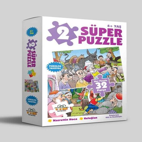 2 Süper Puzzle - Nasrettin Hoca Keloğlan +4 Yaş 2 Süper Puzzle - Nasrettin Hoca Keloğlan +4 Yaş