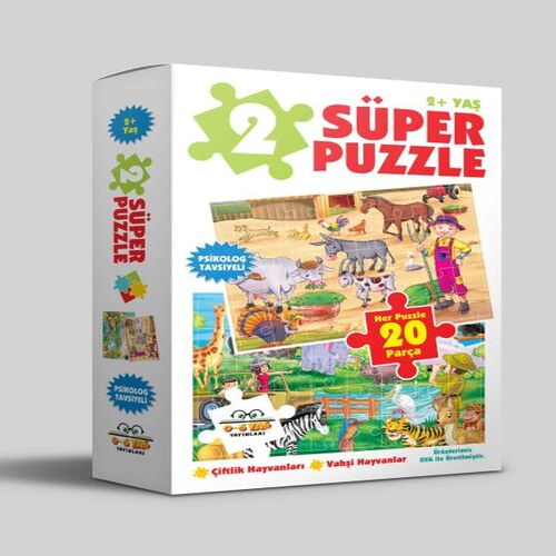 2 Süper Puzzle - Çiftlik Hayvanları - Vahşi Hayvanlar 2+ Yaş 2 Süper Puzzle - Çiftlik Hayvanları - Vahşi Hayvanlar 2+ Yaş