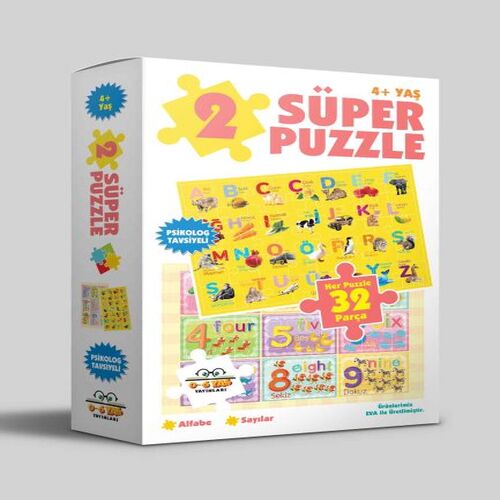 2 Süper Puzzle - Alfabe - Sayılar 4+ Yaş 2 Süper Puzzle - Alfabe - Sayılar 4+ Yaş