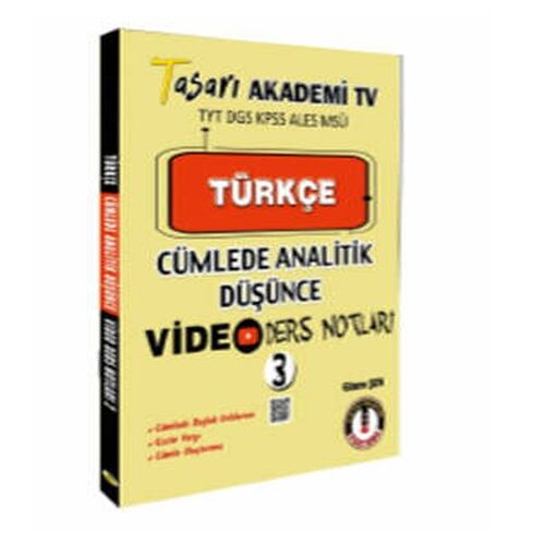 Tasarı Türkçe Cümlede Analitik Video Ders Notları 3 Tasarı Türkçe Cümlede Analitik Video Ders Notları 3