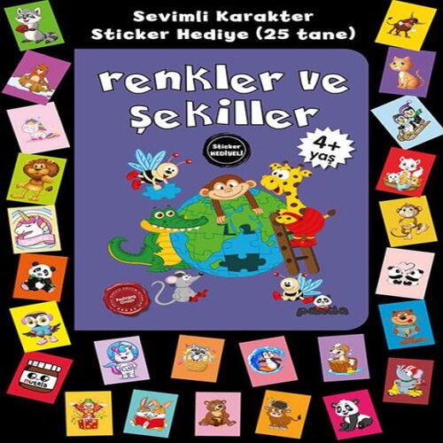 Stickerlı 4+ Yaş Renkler ve Şekiller Stickerlı 4+ Yaş Renkler ve Şekiller