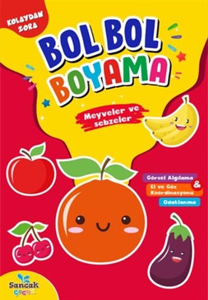 Meyveler ve Sebzeler - Kolaydan Zora Bol Bol Boyama Meyveler ve Sebzeler - Kolaydan Zora Bol Bol Boyama