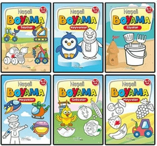 Neşeli Boyama 6 Set 4-5 Yaş Neşeli Boyama 6 Set 4-5 Yaş