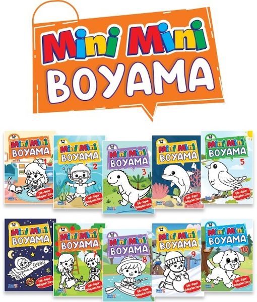 Mini Mini Boyama Kitabı Büyük Boy (10 Çeşit - 50 )