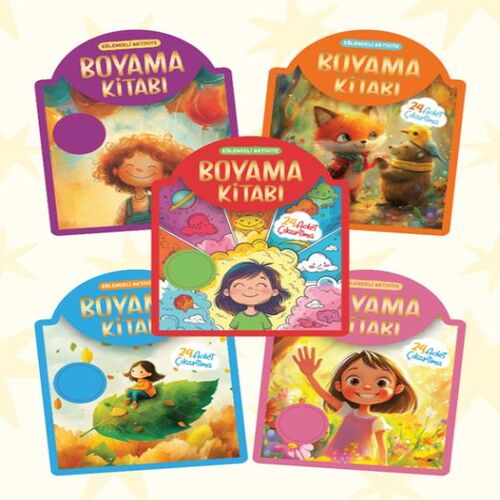 Çıkartmalı Boyama Kitabı - 5 Kitap Set Çıkartmalı Boyama Kitabı - 5 Kitap Set