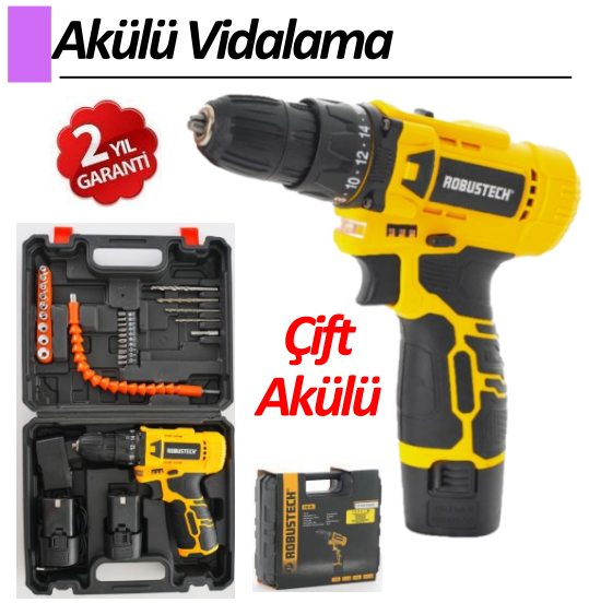 RBT - C12-2S 2 Vites 12V-1,3Ah 28 Parça Çift Akü Vidalama Matkap RBT - C12-2S 2 Vites 12V-1,3Ah 28 Parça Çift Akü Vidalama Matkap