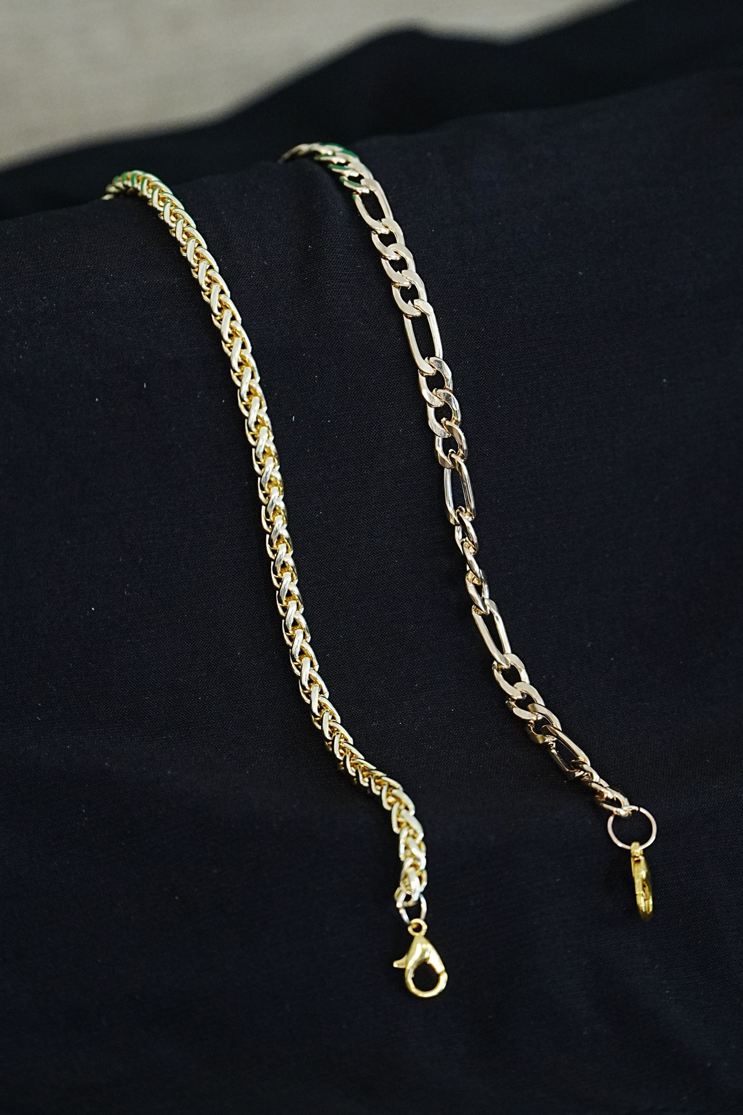 Kombin Bileklik Gold Renk Şavin ve Burgu Model Kombin Bileklik Gold Renk Şavin ve Burgu Model