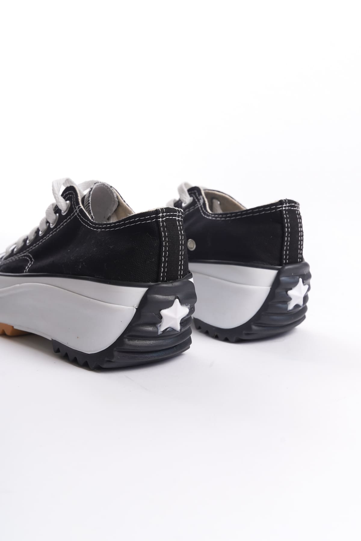CLZ948  Bağcıklı Ortopedik Taban Kadın Sneaker Ayakkabı BT Siyah