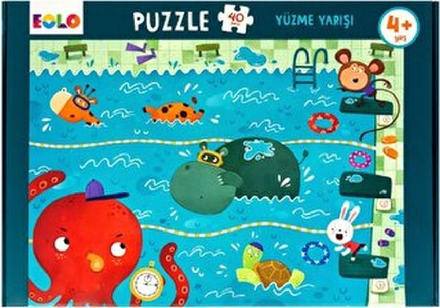 CLZ404 Yer Puzzle-40 Parça Puzzle - Yüzme Yarışı