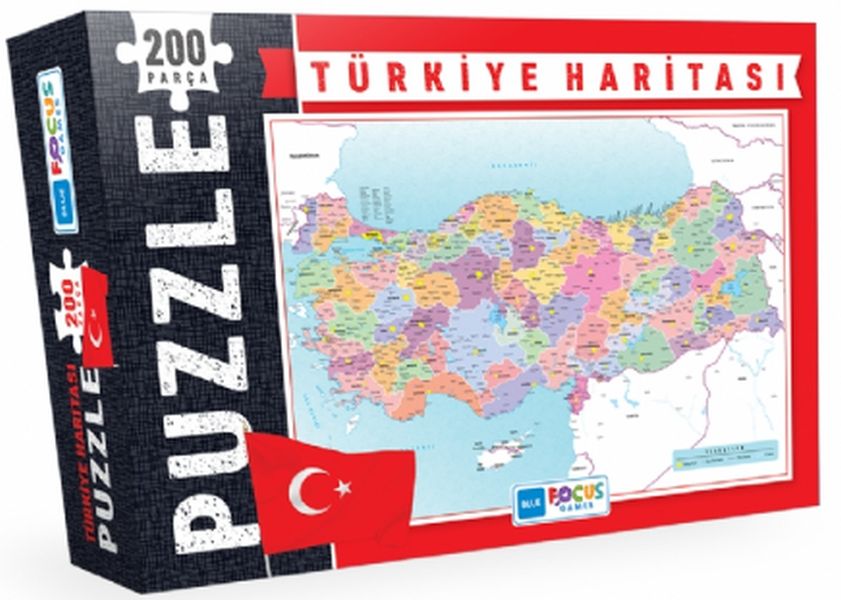 Blue Focus Türkiye Haritası - Puzzle 200 Parça