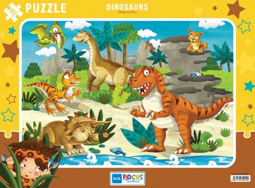 Blue Focus Dinosaurs (Dinozorlar) - Puzzle 72 Parça