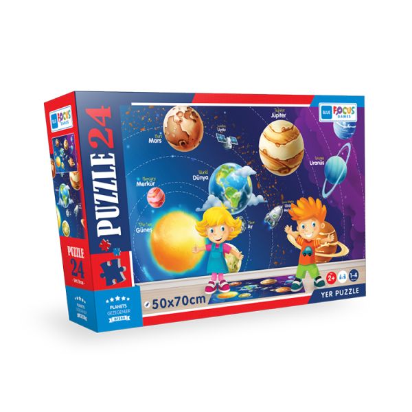 Blue Focus Planets (Gezegenler) - Puzzle 24 Parça  (4022)