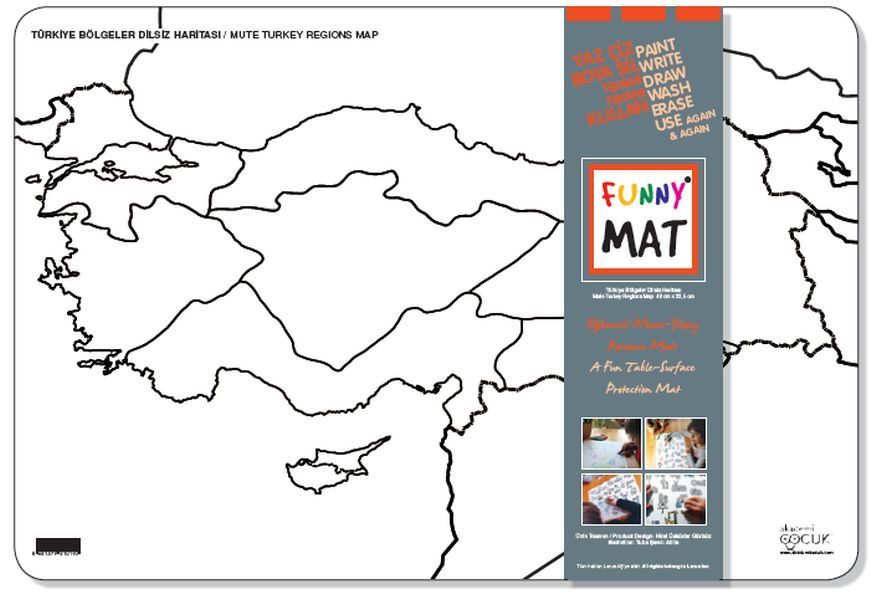 Funny Mat - Türkiye Bölgeler Dilsiz Haritası 33,5x48cm