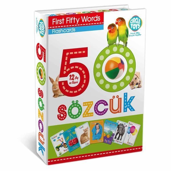 CLZ404 Circle Toys İlk 50 Sözcük İngilizce Türkçe Kartlar
