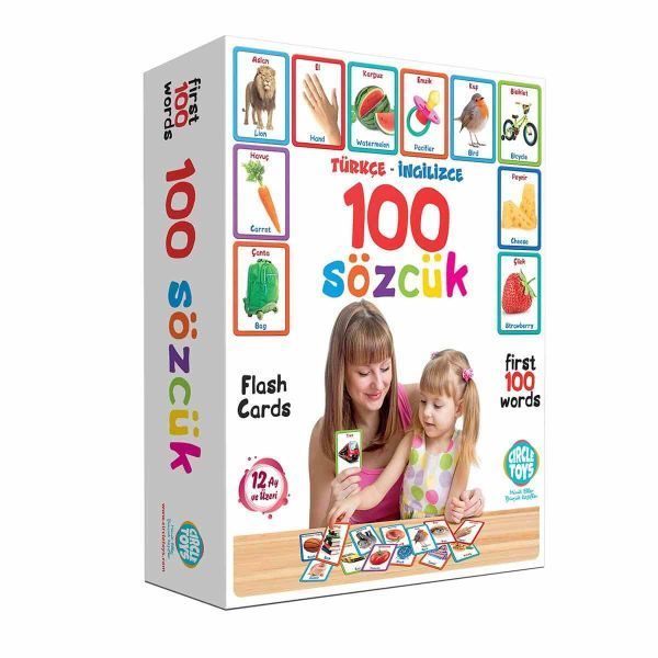 CLZ404 Circle Toys İlk 100 Sözcük İngilizce Türkçe Kartlar