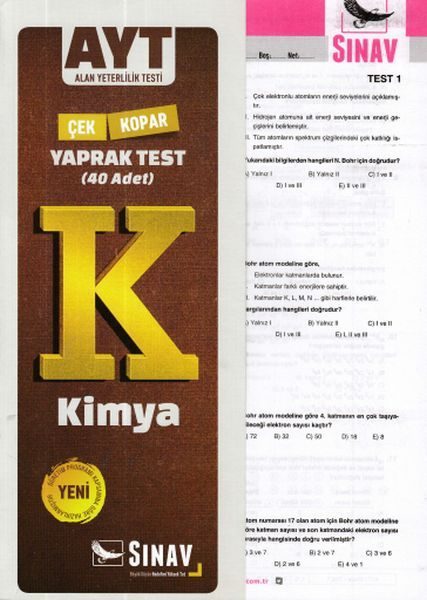 CLZ404 Sınav AYT Kimya Yaprak Test (Yeni)