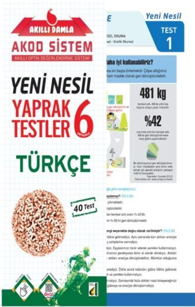CLZ404 Akıllı Damla Türkçe Yeni Nesil Yaprak Testler-6. Sınıf