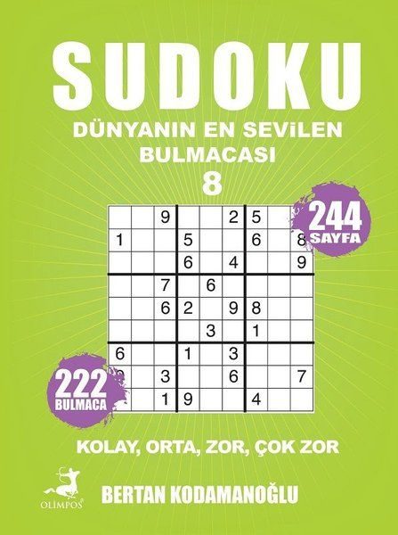 CLZ404 Sudoku - Dünyanın En Sevilen Bulmacası 8 - Kolay Orta Zor Çok Zor