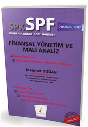 CLZ404 SPK-SPF Finansal Yönetim ve Mali Analiz Konu Anlatımlı Soru Bankası
