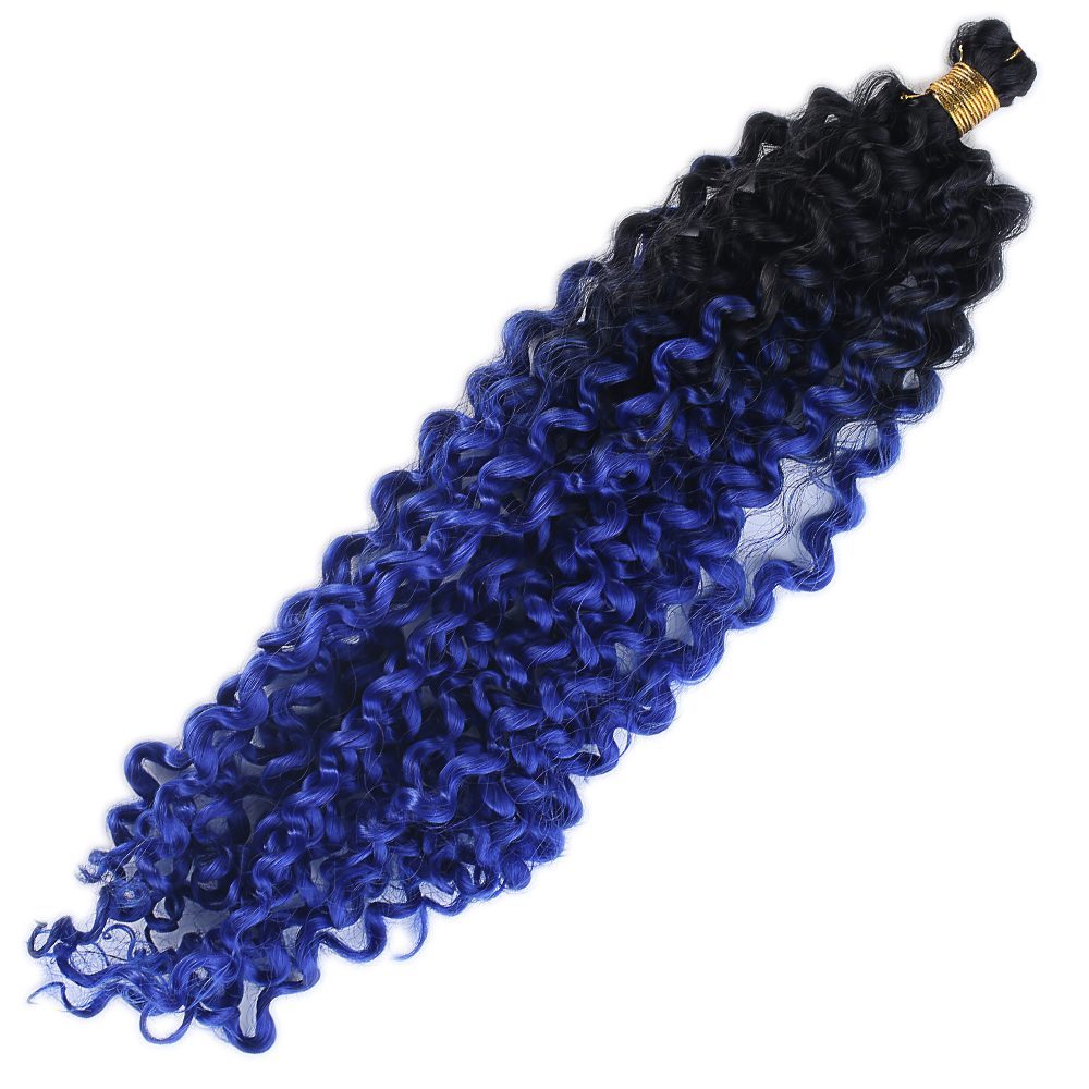 CLZ201 Afro Dalgası Saç / Siyah Koyu Mavi Ombreli