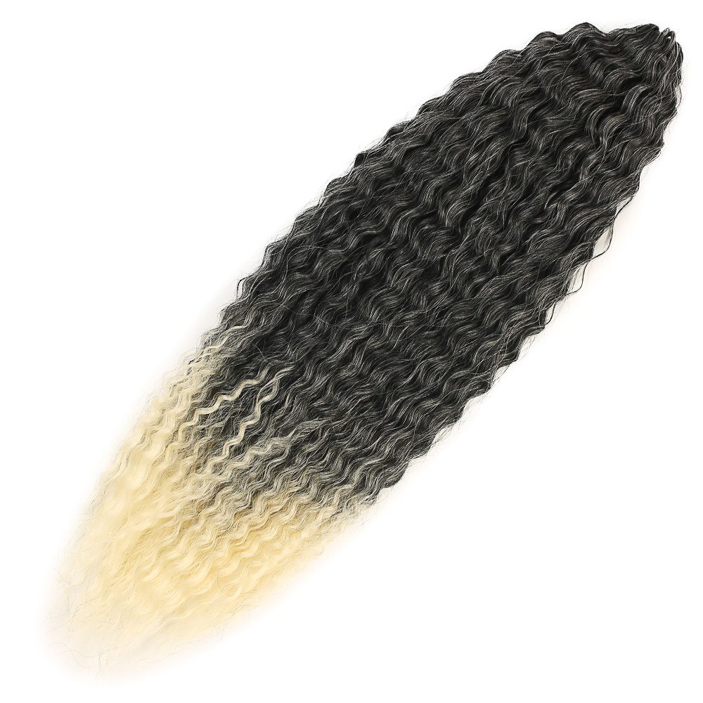 CLZ201 Brazilian Afro Dalgası Saç / Siyah / Platin Ombreli