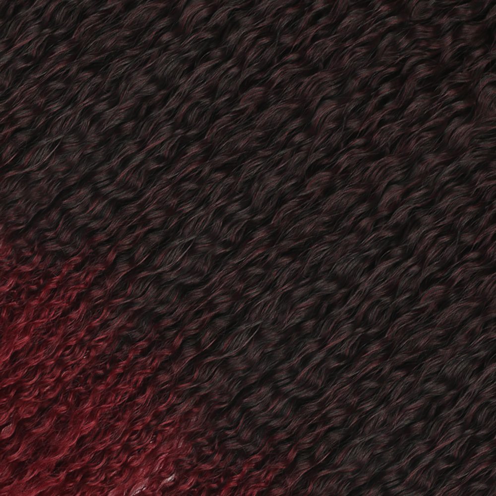 CLZ201 Brazilian Afro Dalgası Saç / Siyah / Kızıl Ombreli