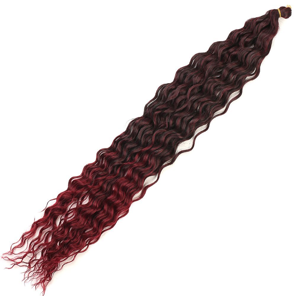 CLZ201 Rus Afro Dalgası Saç / Siyah / Kızıl Ombreli