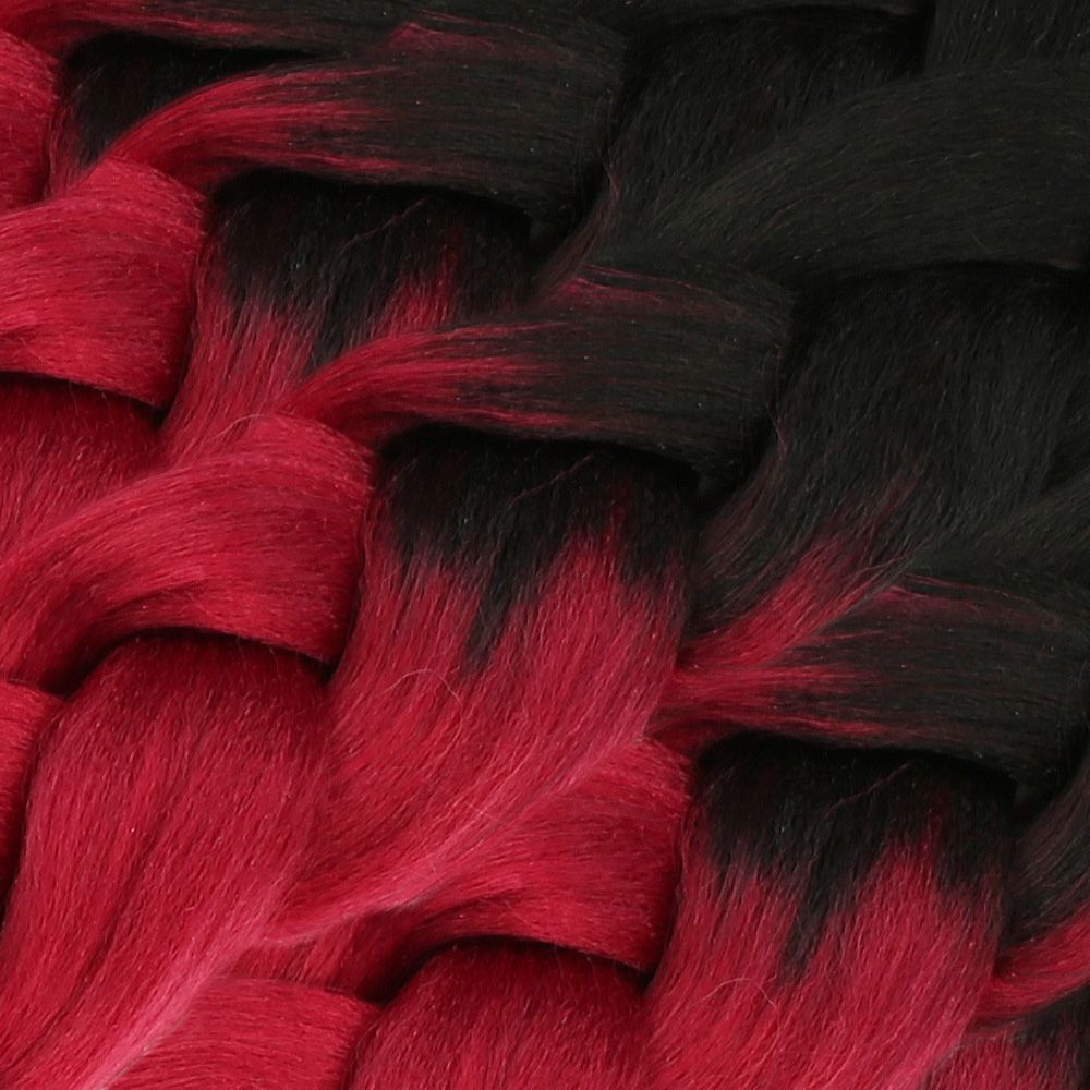 CLZ201 Afrika Örgüsü Ve Rasta İçin Sentetik Ombreli Saç / Siyah / Kızıl