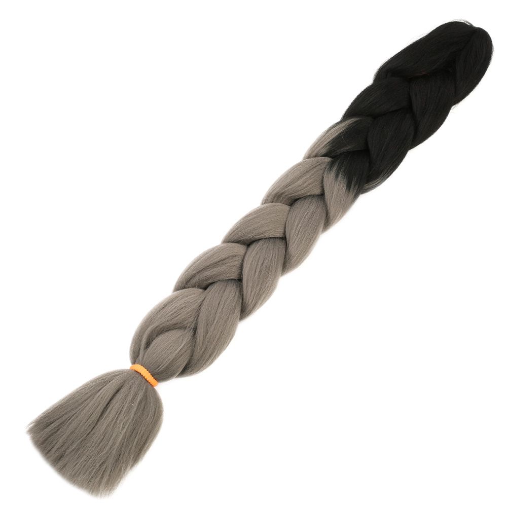 CLZ201 Afrika Örgülük Sentetik Ombreli Saç 100 Gr. / Siyah / Koyu Gri