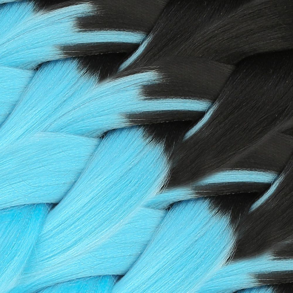 CLZ201 Afrika Örgülük Sentetik Ombreli Saç 100 Gr. / Siyah / Açık Mavi