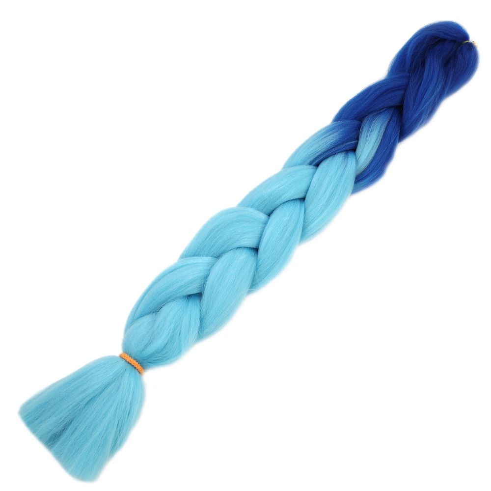 CLZ201 Afrika Örgülük Sentetik Ombreli Saç 100 Gr. / Koyu Mavi / Açık Mavi