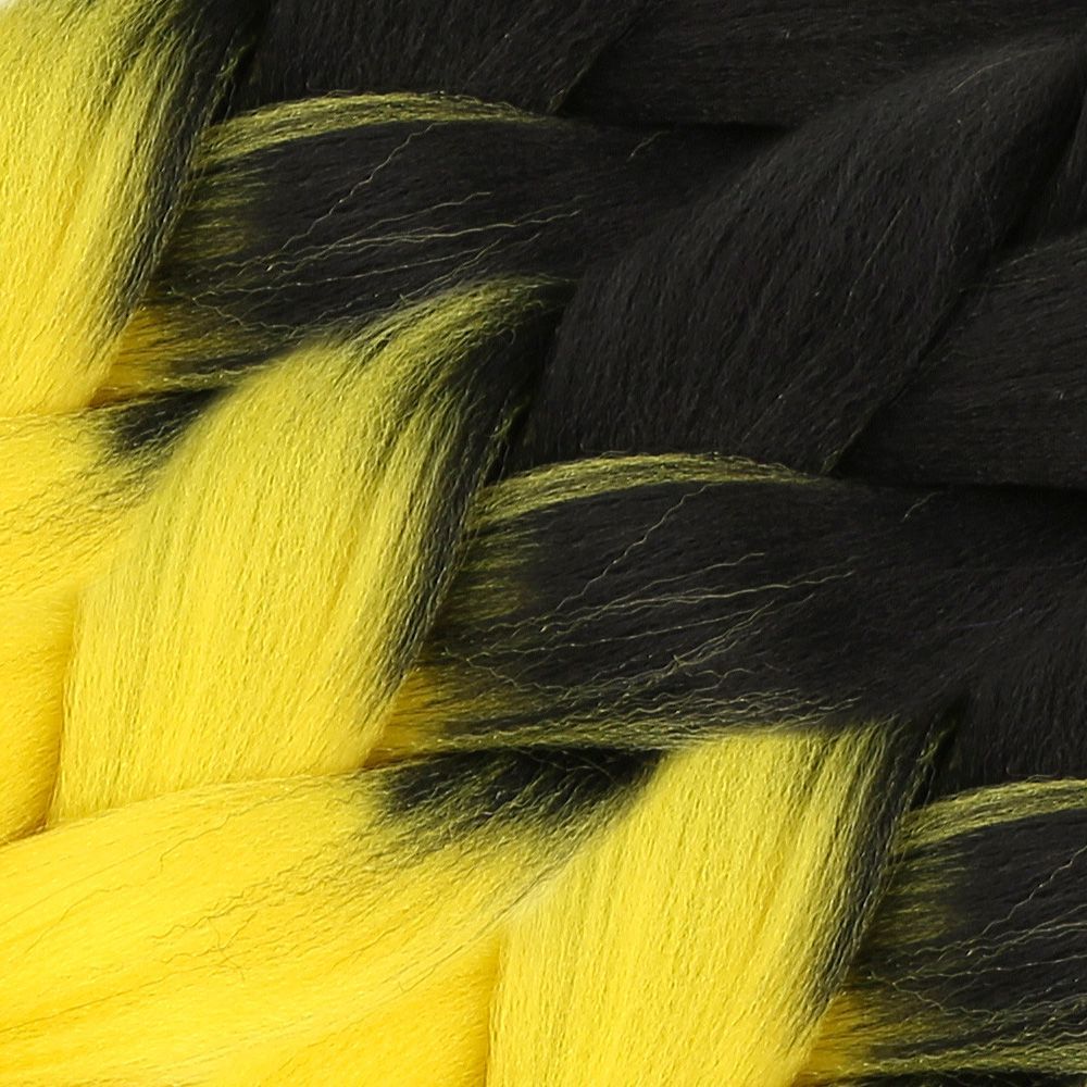CLZ201 Afrika Örgüsü Ve Rasta İçin Sentetik Ombreli Saç / Siyah / Sarı