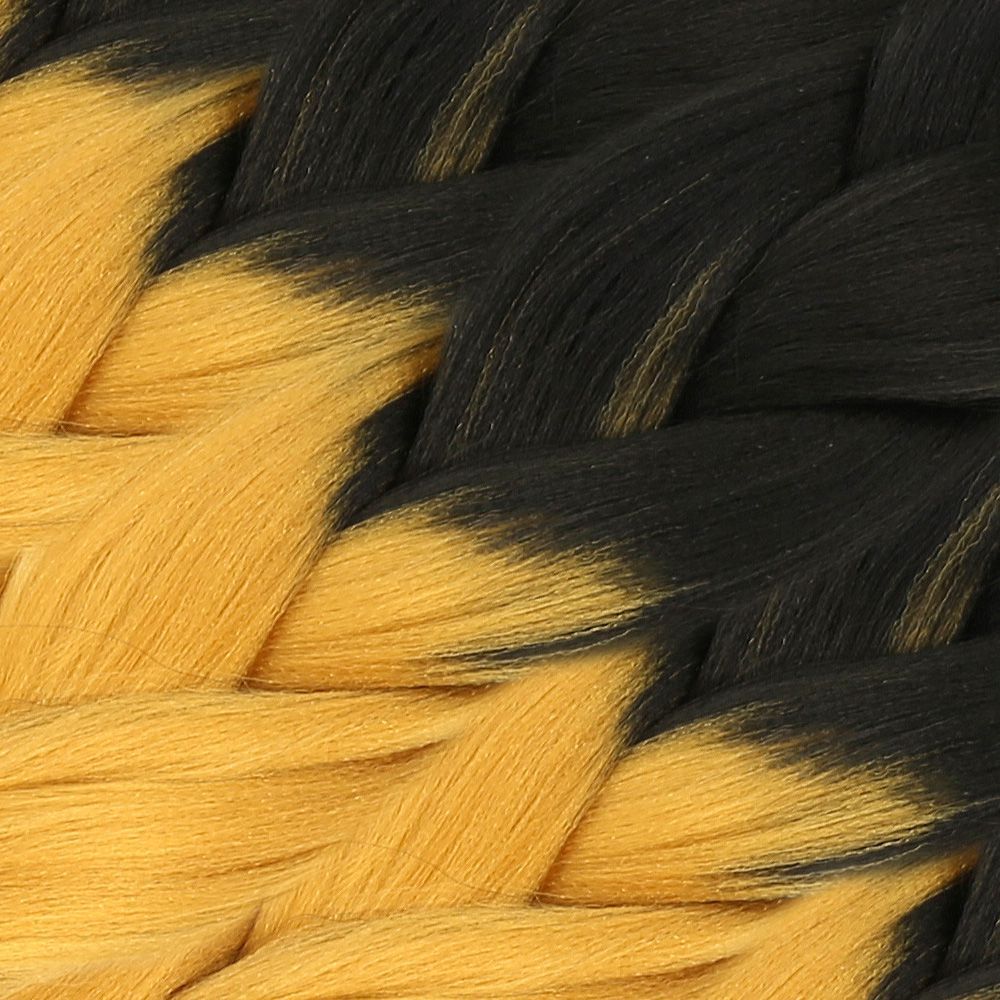 CLZ201 Afrika Örgüsü Ve Rasta İçin Sentetik Ombreli Saç / Siyah / Gold Sarı