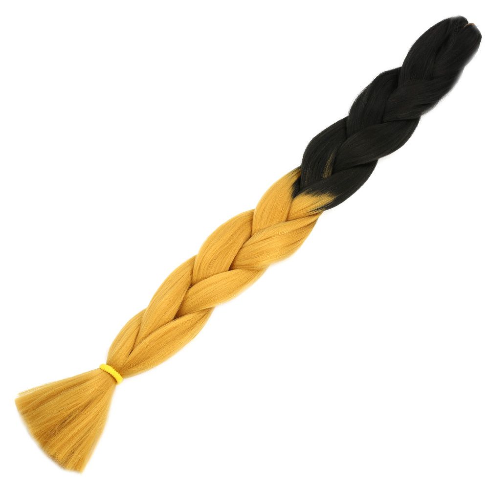 CLZ201 Afrika Örgülük Sentetik Ombreli Saç 100 Gr. / Siyah / Gold Sarı