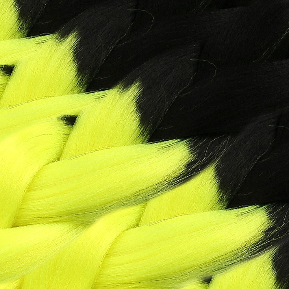 CLZ201 Afrika Örgüsü Ve Rasta İçin Sentetik Ombreli Saç / Siyah / Neon Sarı