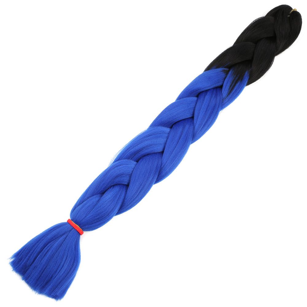 CLZ201 Afrika Örgüsü Ve Rasta İçin Sentetik Ombreli Saç / Siyah / Koyu Mavi Ombreli